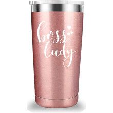 Boss Lady Travel Mug Tumbler.funny Boss Lady,office Gifts,female Gifts,boss Day,retirement,birthdays,christmas Gifts For Women(20 Oz Rose Gold)