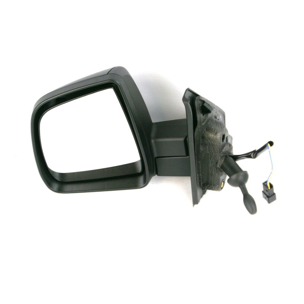 For Fiat Doblo Mk2 2010-> Cable Sing Glass Wing Door Mirror Left Side Ns Black 5037692201960