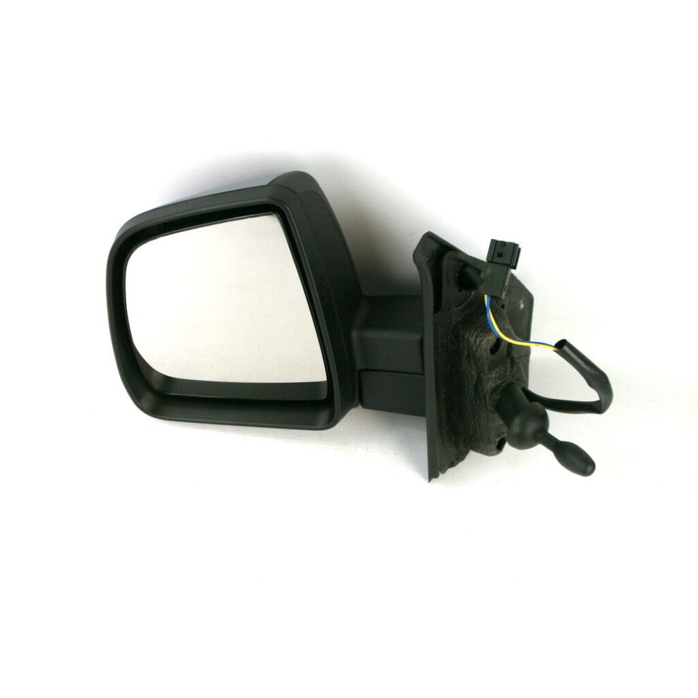 For Fiat Doblo Mk2 Mpv 2010-> Cable Mirror Single Glass Primed Left Side Ns 5037692201984