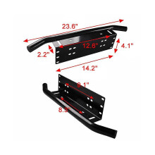 23" License Number Plate Bracket Bull Bar Bumper Mount Clamp Led Holder Offroad