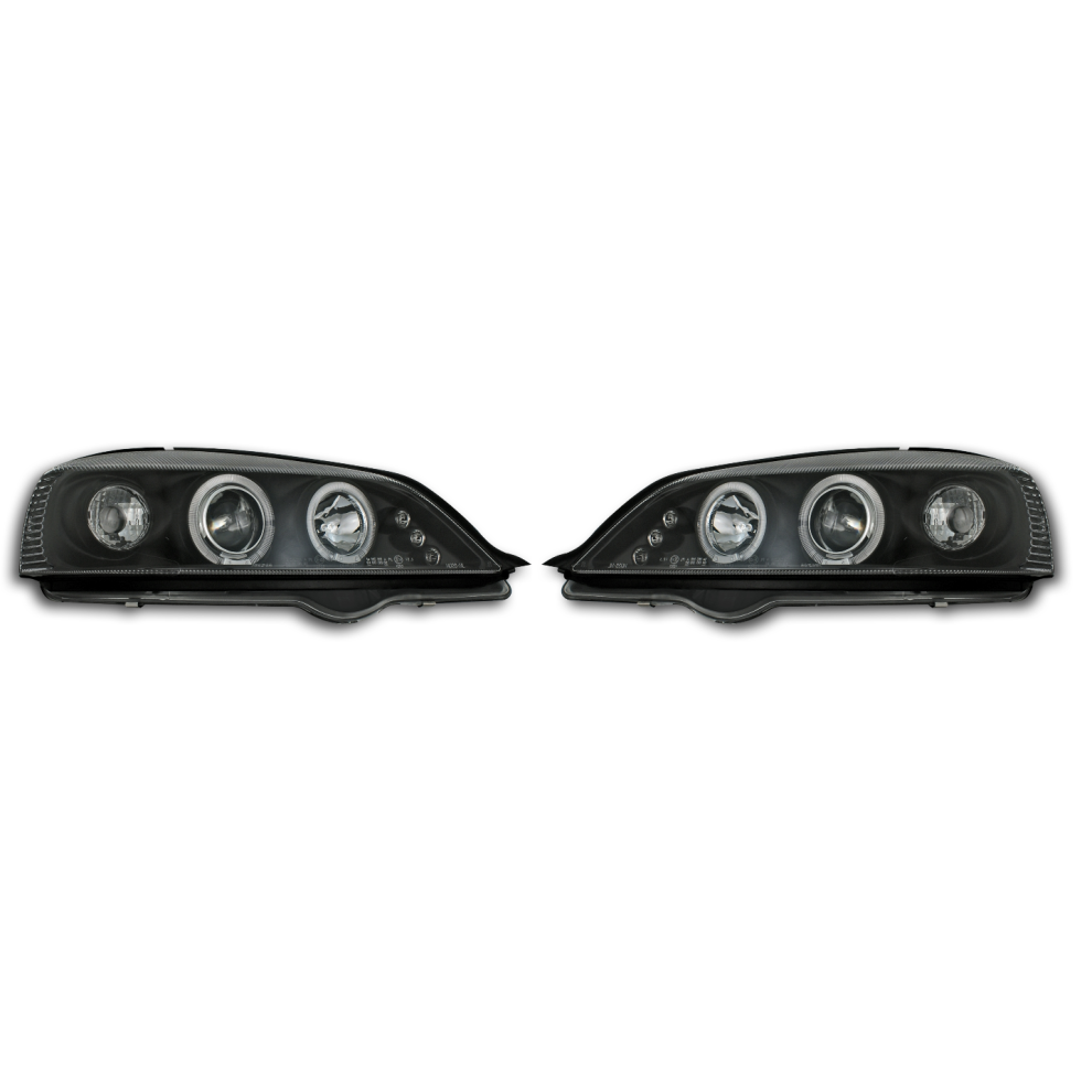 For Vauxhall Astra Mk4 98-04 Angel Eye Projector Headlights Lamps Halo Black 5037692256793