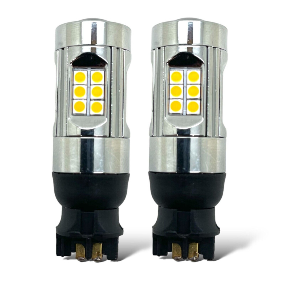 2 X Pwy24w Pw24w 3030Smd Led Drl Indicator Bulbs Canbus Error Free Amber/Yellow 5060620946053