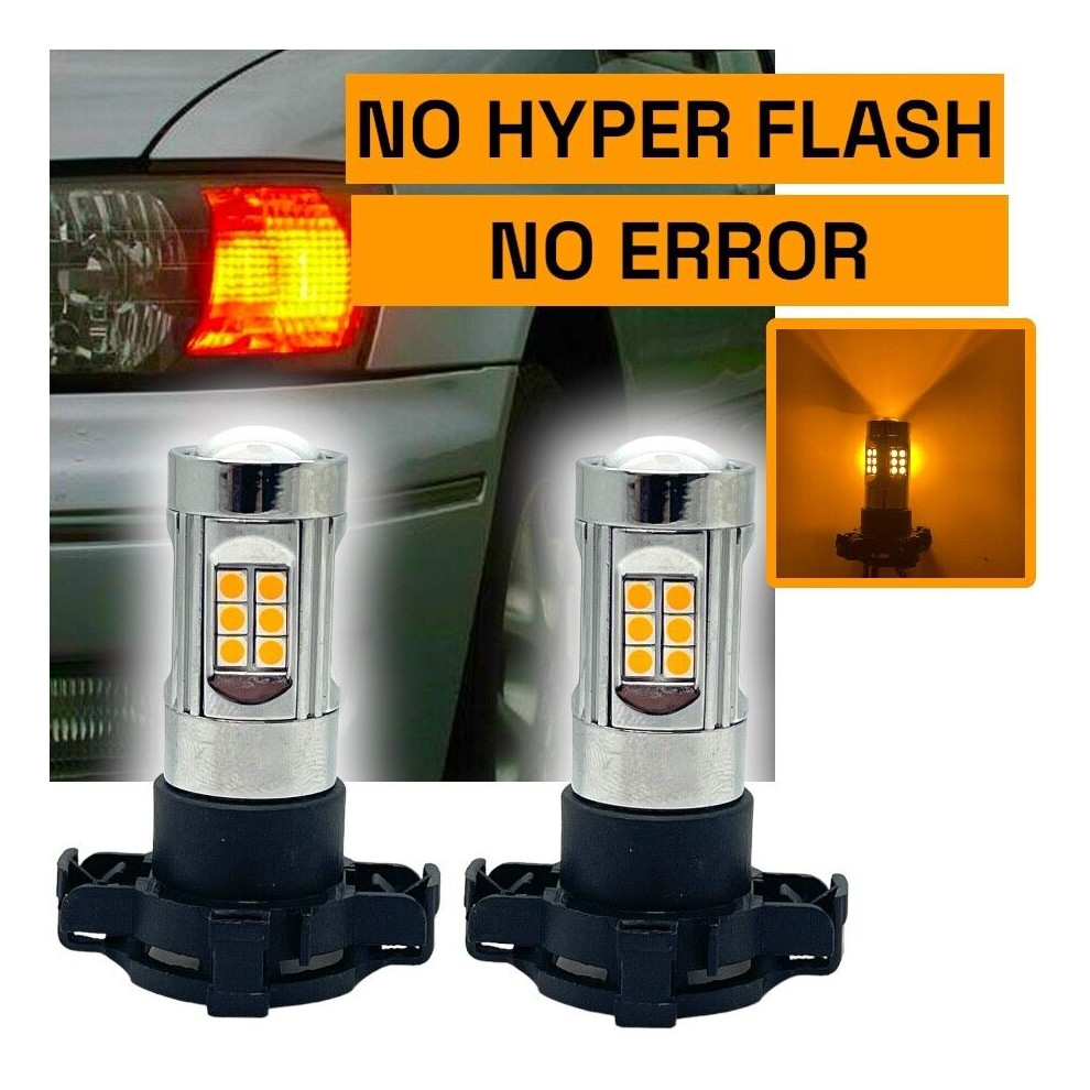 Pair 24W Py24w 3030 Smd Led Indicator Bulbs 12190Sv Yellow/Amber 5060620946169