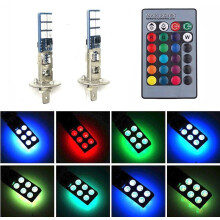 H7 H11 9006/HB4 RGB Colourchange LED foglight bulbs remote control 12v headlight