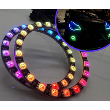 Pair 70mm SMD LED rings halo angel eye Bluetooth rainbow dream patterns