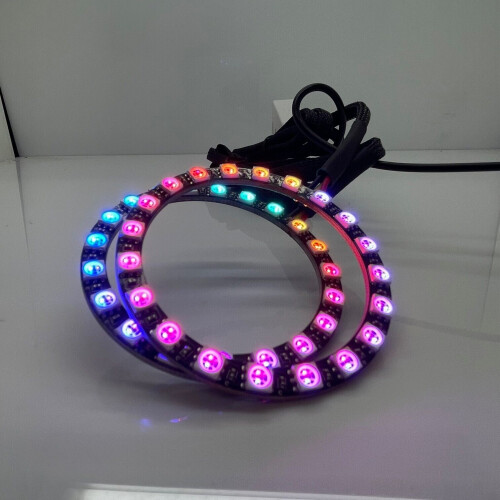 Pair 70mm SMD LED rings halo angel eye Bluetooth rainbow dream patterns 1