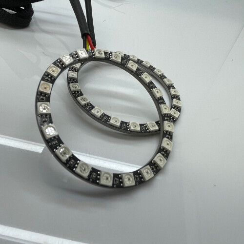 Pair 70mm SMD LED rings halo angel eye Bluetooth rainbow dream patterns 2