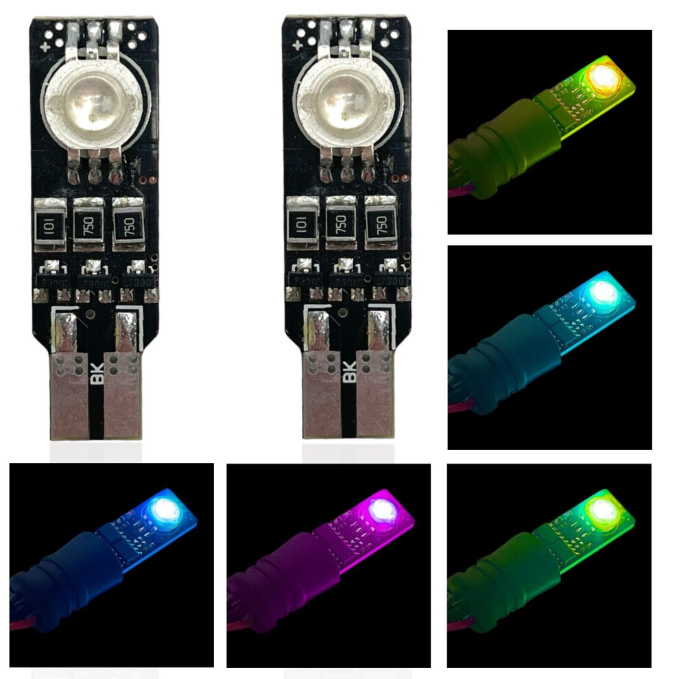 W5w T10 501 Cree Led Strobing Flash Sidelight Interior Canbus Bulbs Multicolour 5060590380123