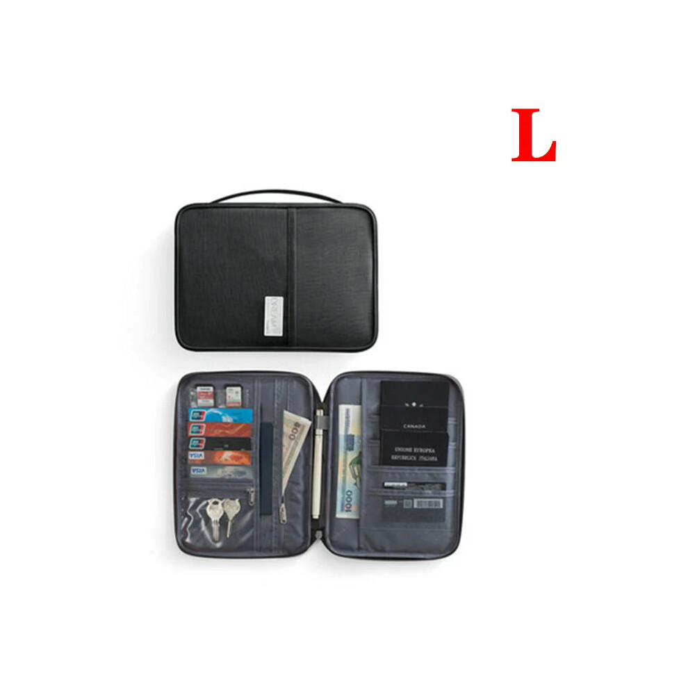 (Black   L) Hot Travel Wallet Family Passport Holder Creative Waterproof Document Case Organizer Travel accessories Document Bag Cardholder-image-OPC-PDP72QW-NEW