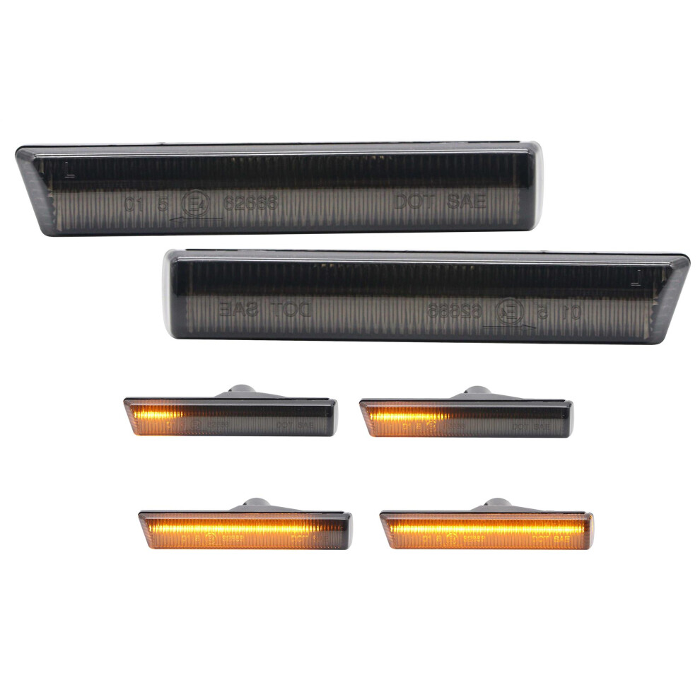 Dynamic Led Side Marker Repeaters Indicator Lights Smoked For 7-Series E38 1995-20013-Series E46 M3 2001-2006 5060620948637