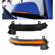 Pair Smoked Black dynamic LED side mirror indicators for BMW F20 F21 10-16