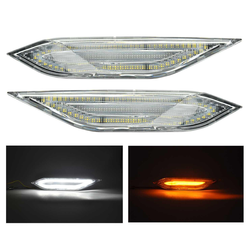 Led Side Bumper Marker Repeaters Lights Clear For Porsche 958 Cayenne 2011-2014 Yellow 5060620949566