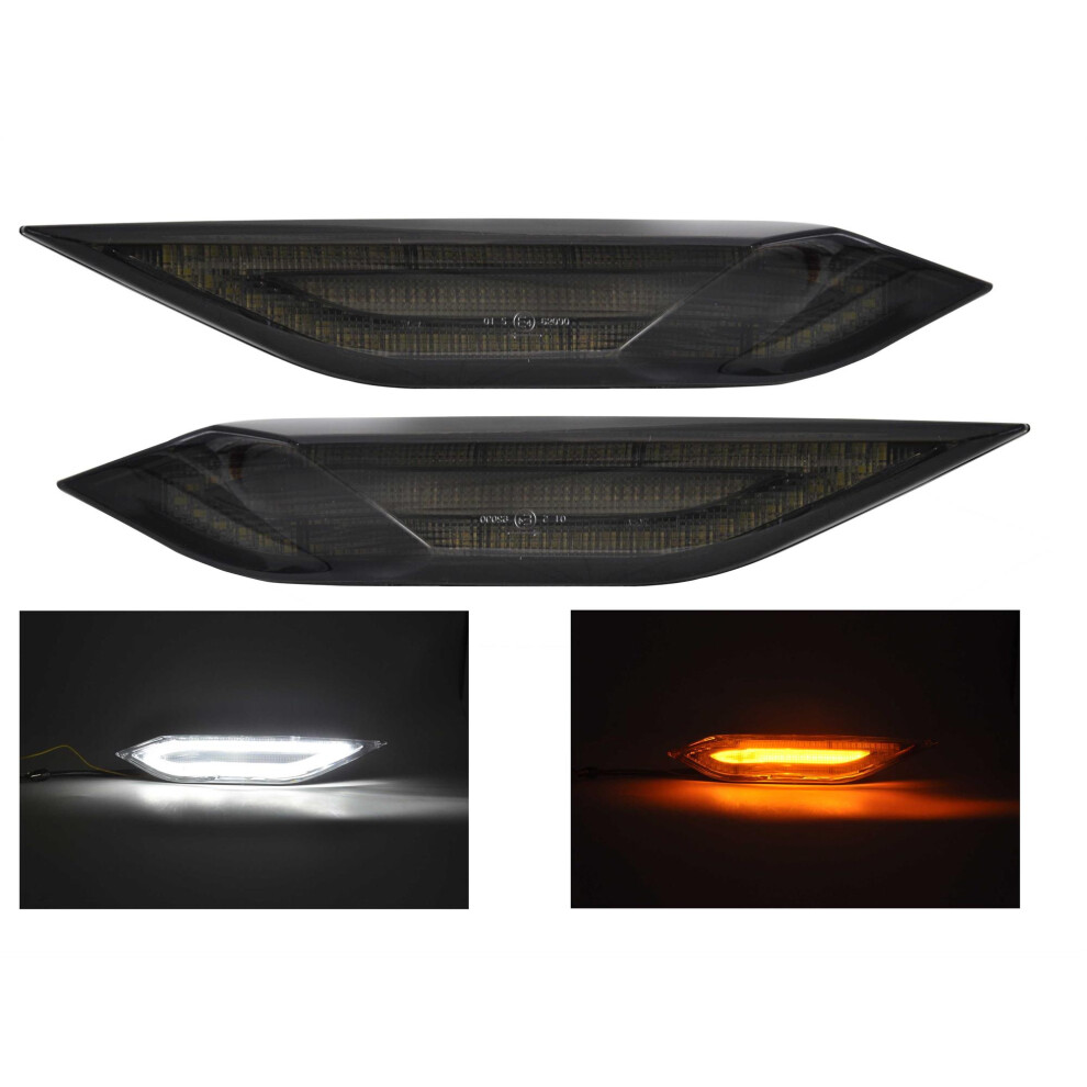 Led Side Bumper Marker Repeaters Lights Smoked For Porsche 958 Cayenne (2011-2014) Yellow 5060620949573
