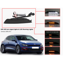 Full white LED DRL units with dynamic indicator for VW Scirocco 2008-2014