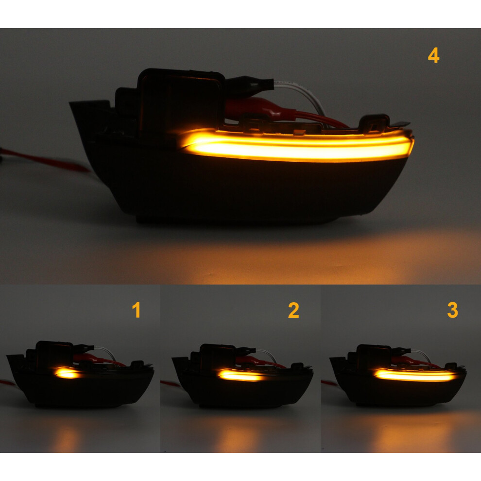 Pair Smoked Led Dynamic Sequential Side Repeaters For Vw Polo 6R 6C 09- Black 5060620946213