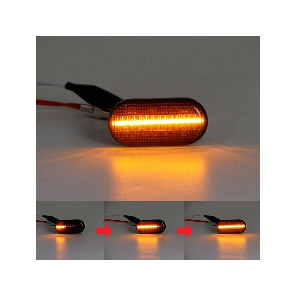 Pair Led Dynamic Sequential Side Repeaters Indicators Smoked Blinkers Black 5060620944240