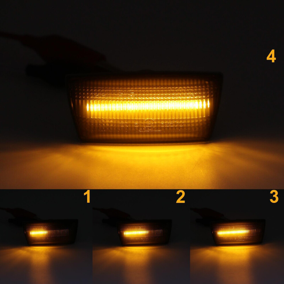 Pair Led Dynamic Sequential Smoked Side Repeaters Indicators Blinkers Black 5060620944264
