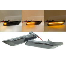 Pair Smoked Dynamic sequential LED side repeater markers for Porsche Boxster 987 04-12 Cayman 06-08