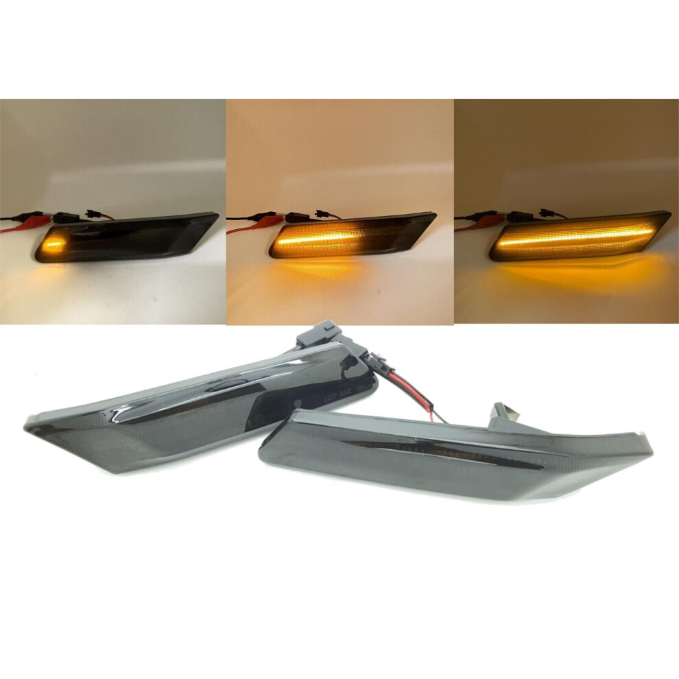 Pair Smoked Dynamic sequential LED side repeater markers for Porsche Boxster 987 04-12 Cayman 06-08-image-OPC-PDP72WD-NEW