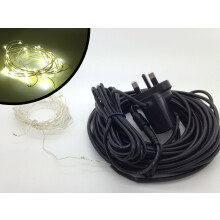 50 LED Warm White LED Christmas Xmas Fairy Lights Uk Plug Outdoor Waterproof 14M