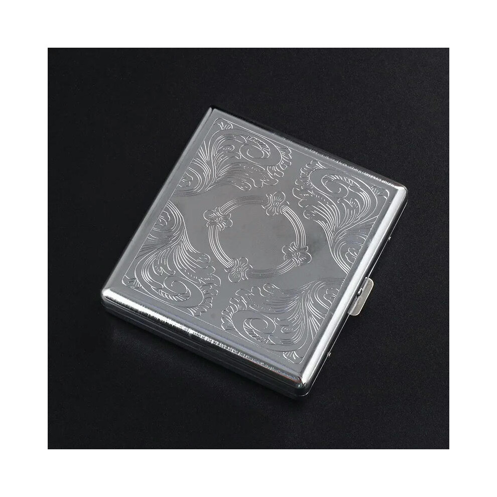 (1) 1pc New Metal Cigars Cigarettes Cases for about 20 sticks Cigarette Stainless Steel Tobacco Cigarette Boxes Tools