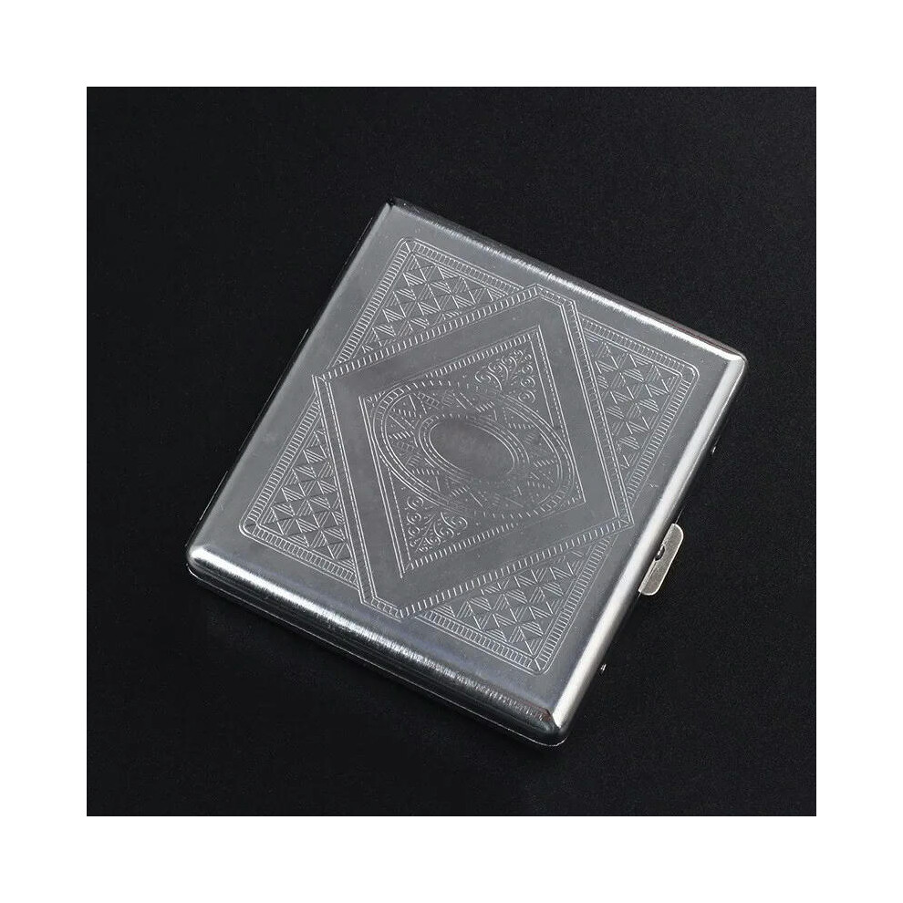 (2) 1pc New Metal Cigars Cigarettes Cases for about 20 sticks Cigarette Stainless Steel Tobacco Cigarette Boxes Tools