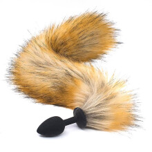 Silicone Anal Plug Tail Back Court Anal Plug 40cm Small Artificial Fox Tail