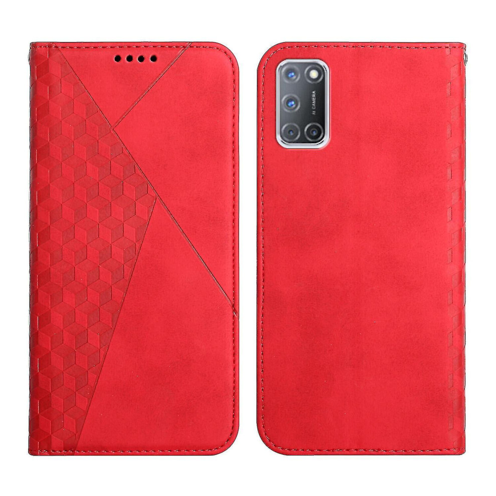 Oppo A52/A72/A92 Case Premium Cover Magnetic Leather Folio Etui Coque - Red 8238749183384