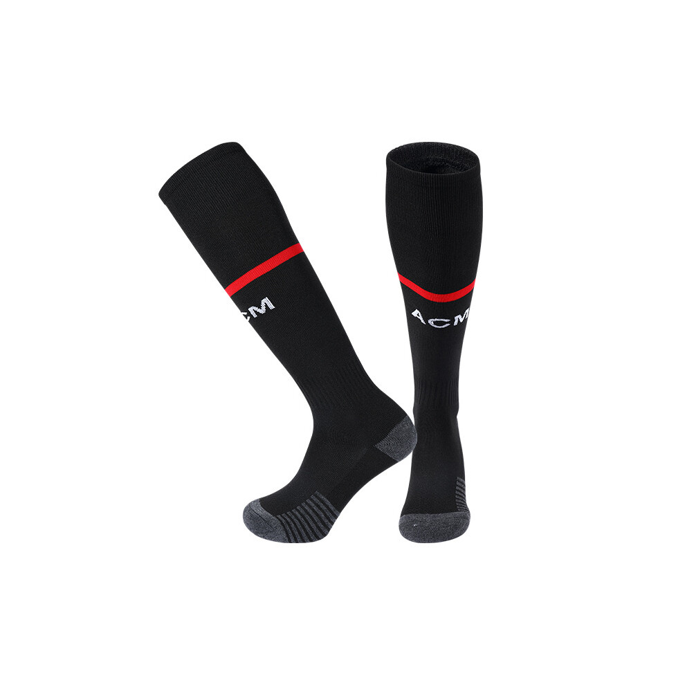 (Home, Kids(EU 30-36)) 23-24 Season Football Socks For A.C. Milan Kids & Adults Training Sport Racing Stocking