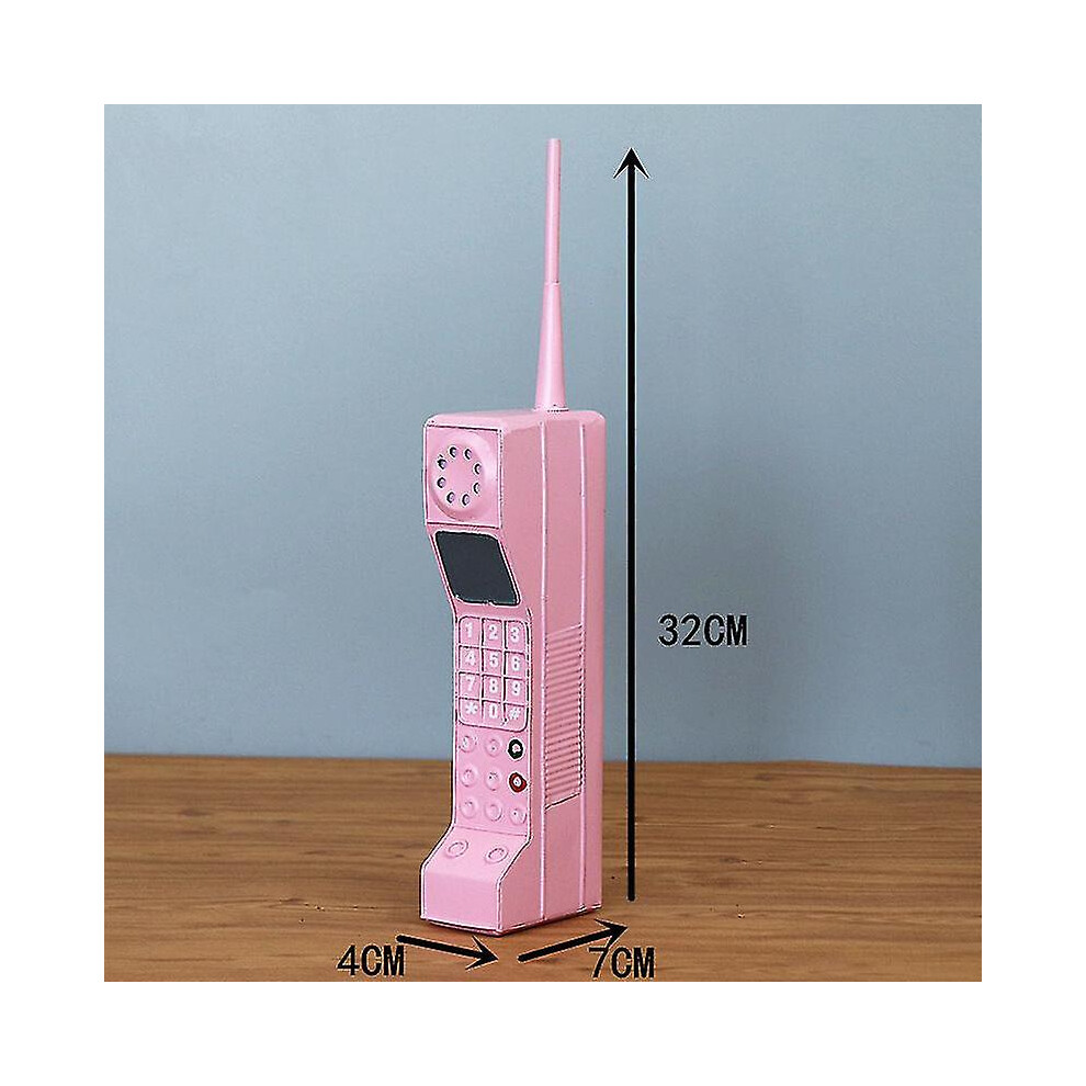 (pink) Old Fashioned Brick Mobile Phone Model, Vintage Brick Phone Model Vivid Retro Iron Colorfast For Photographic Prop-image-OPC-PDP78T8-NEW