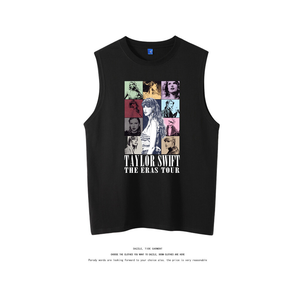 (Black, 3XL) Taylor Swift Sleeveless T-shirt Women's Vest Clothing