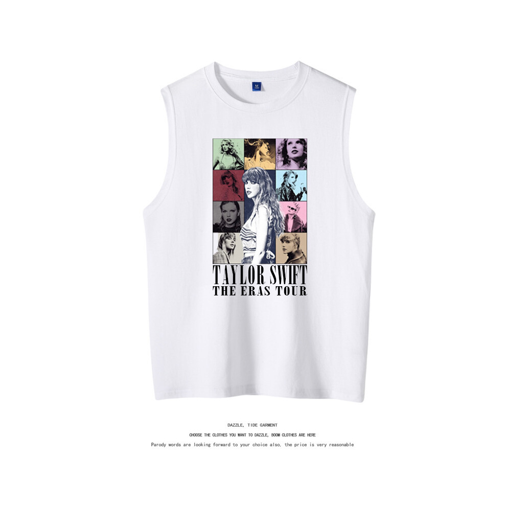 (White, M) Taylor Swift Sleeveless T-shirt Women's Vest Clothing