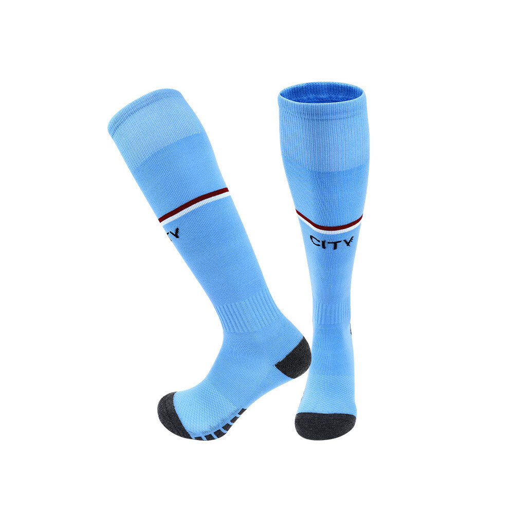 (Home, Kids(EU 30-36)) 23-24 Season Football Socks For Manchester City F.C. Kids & Adults Training Sport Racing Stocking