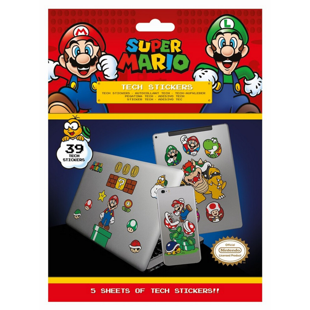 Super Mario Mushroom Kingdom Stickers (Pack of 39)