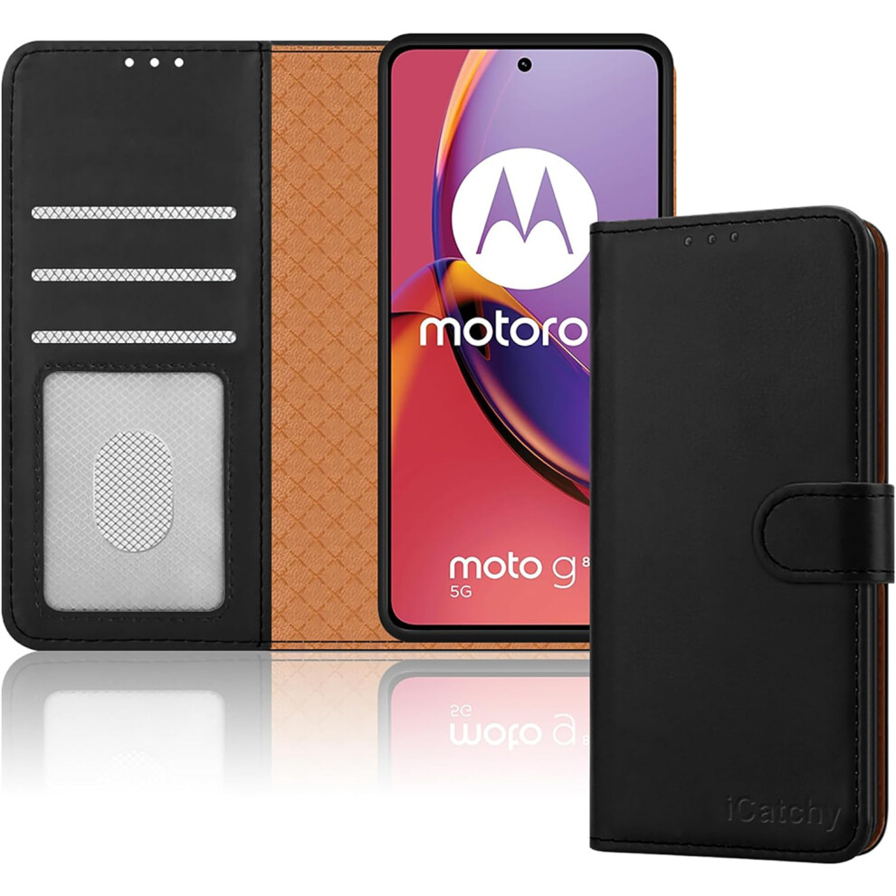 (Black) Motorola Moto G84 Case, Rfid Blocking Phone Cover Black 5056298019595