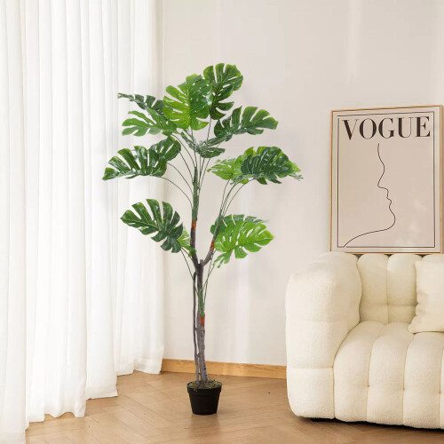 Living And Home 155cm Artificial Monstera Deliciosa Tree in Pot for Decoration