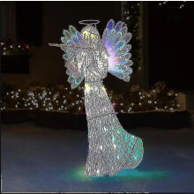 (A) Outdoor Angel Statue Luminous Angel Garden Decoration 2d Lighting Acrylic Ornament