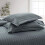 (Single, Charcoal Grey) Satin Stripe Duvet Quilt Cover Bedding Set 4