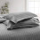 (Double, Grey) Satin Stripe Duvet Quilt Cover Bedding Set 4