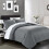 (Double, Grey) Satin Stripe Duvet Quilt Cover Bedding Set 1