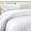 (Double, White) Satin Stripe Duvet Quilt Cover Bedding Set 3