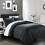 (Double, Black) Satin Stripe Duvet Quilt Cover Bedding Set 1