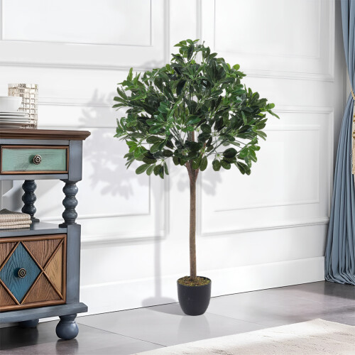 Living And Home 122cm H Artificial Schefflera Arboricola Tree in Pot for Decoration