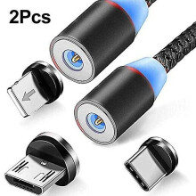 Pack Of 2 Statik Magnetic Charging Cable 360 And 180 Rotating Phone Charger