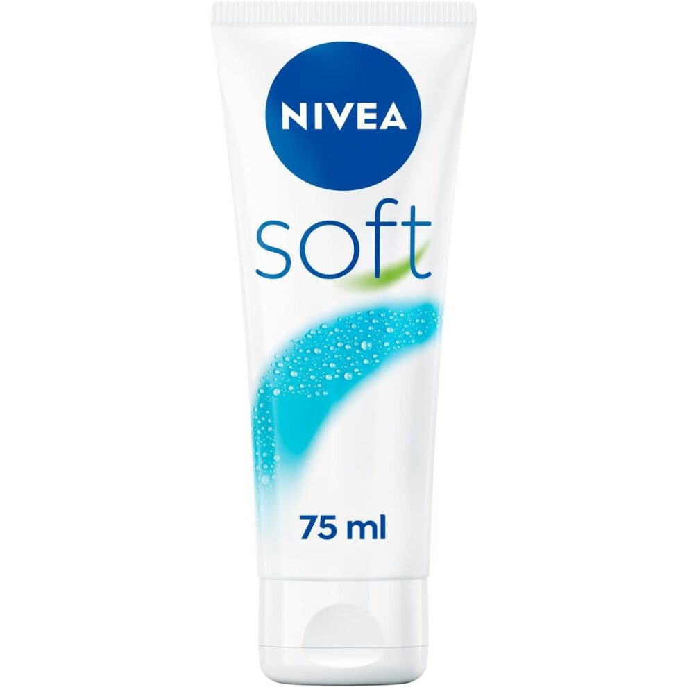 NIVEA Soft Moisturising Cream 75ml Moisturising Cream for Face Body and Hands with and Jojoba Oil Hand Cream Moisturises Deeply All Purpose Day Cream