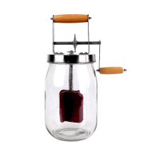 Butter Churner Clear Glass Silicone Home Made Butter Maker With Wooden Handle New(1500ml,) Jb51-3