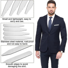 (10pcs Shirt Collar Stiffeners, Stainless Steel Smooth Shirt Collar Stiffeners Metallic Collar Stays Stiffener For Men Sh) 10pcs Shirt Collar Stiffeners, Stainless Steel Smooth Shirt Collar Stiffeners Metallic Collar Stays Stiffener For Men Shirt