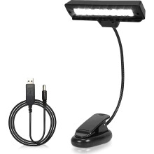 Music Stand Light, Clip On Piano Lamp, 10 Led Orchestral Light,usb Rechargeable Eye Care Lamp