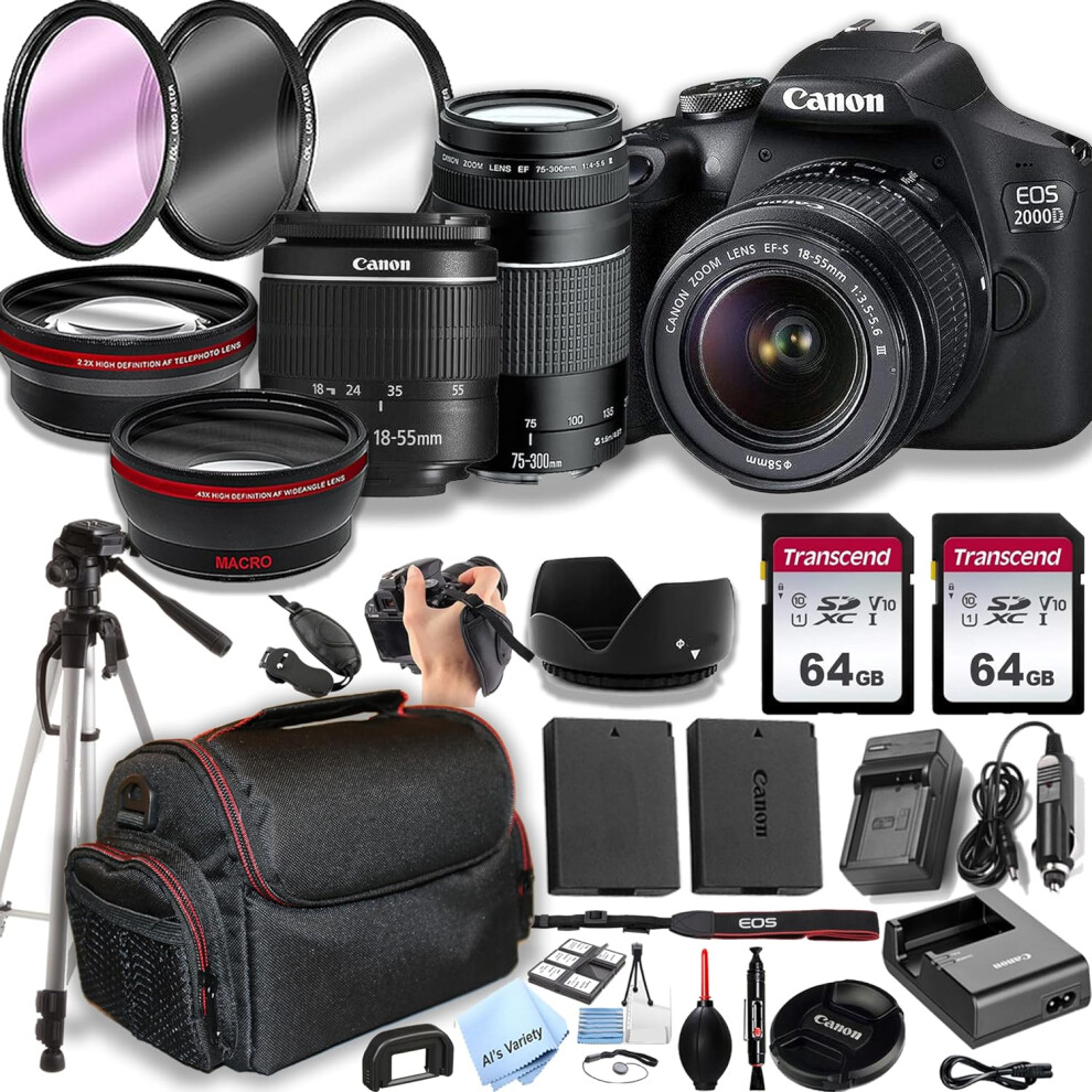 Canon EOS 2000D Kit (EF-S 18-55mm IS II) + EF 75-300 f4-5.6 III