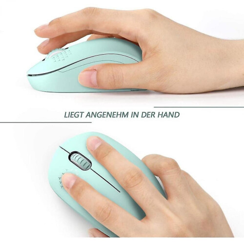 Wireless Mouse, 2.4g Silent Mouse With Usb Receiver, Laptop Mouse (green) 2